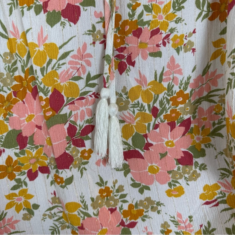 Joie Floral Peasant Blouse Size Large - Picture 4 of 6